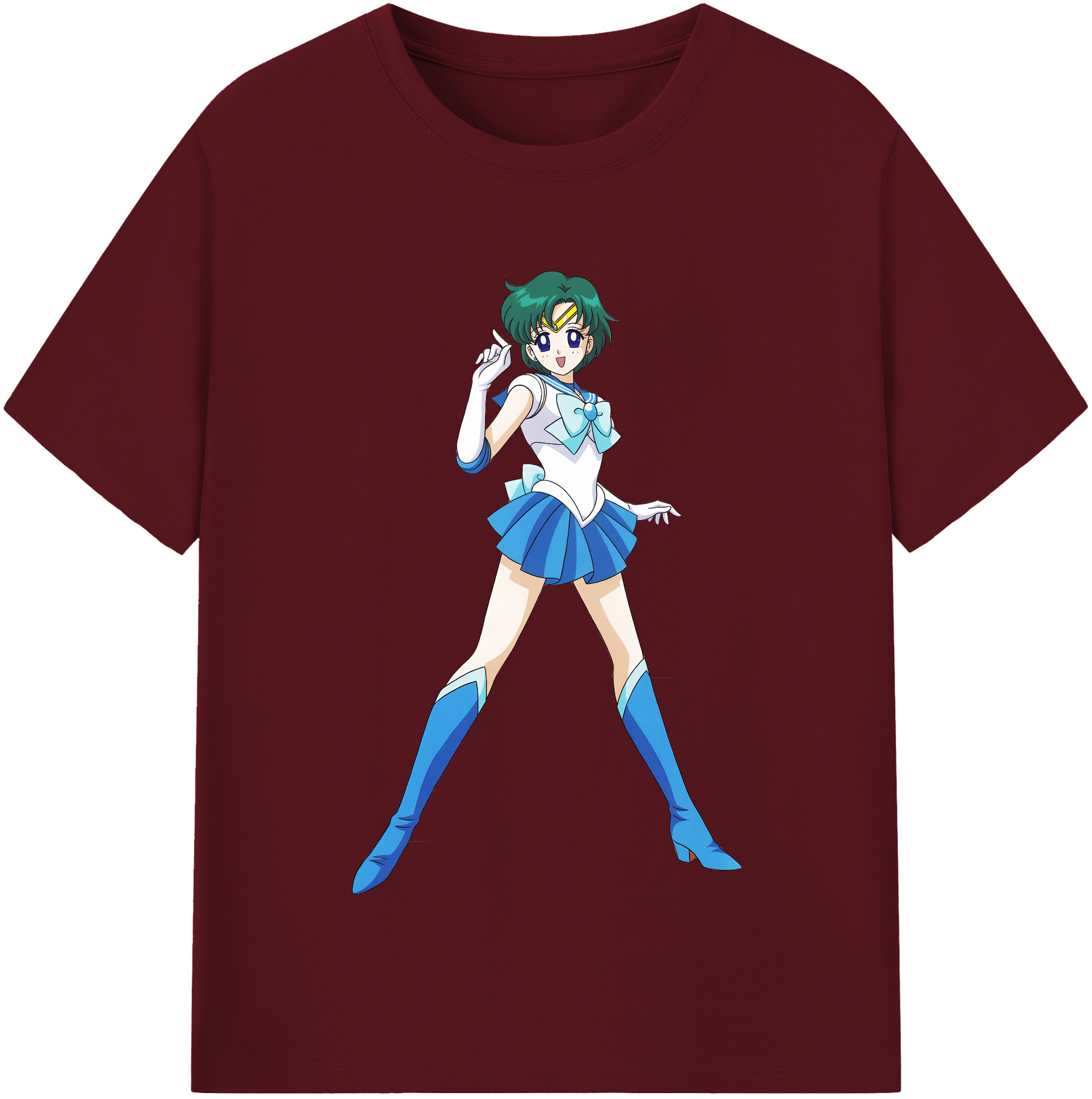 （画像用） 美少女戦士セーラームーン 海王 みちる（かいおう みちる） Sailor Moon Kaiou Michiru 綿100％半袖Tシャツ（フロントプリント）